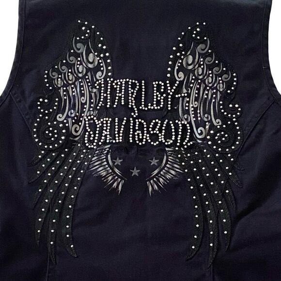 Harley-Davidson Genuine Motor Clothes Zip Front Vest Black Size M - Picture 5 of 7